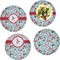 Christmas Penguins Set of 4 Glass Lunch / Dinner Plate 10" (Personalized)