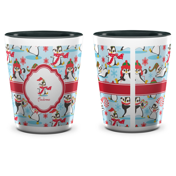 Christmas Penguins Shot Glass - Two Tone - APPROVAL