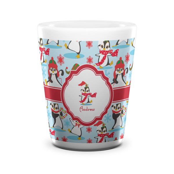 Christmas Penguins Shot Glass - White - FRONT