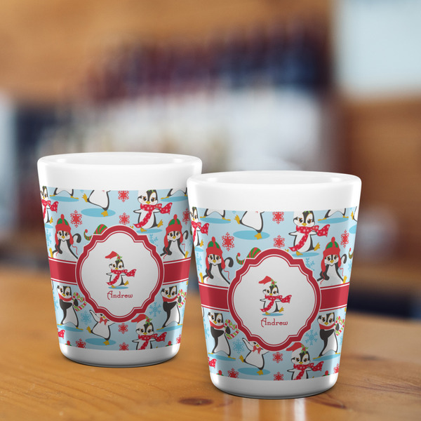 Christmas Penguins Shot Glass - White - LIFESTYLE