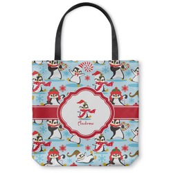Christmas Penguins Canvas Tote Bag (Personalized)