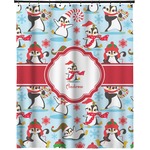 Christmas Penguins Extra Long Shower Curtain - 70"x84" (Personalized)