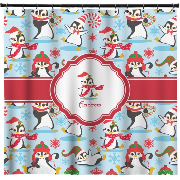 Custom Christmas Penguins Shower Curtain - Custom Size (Personalized)