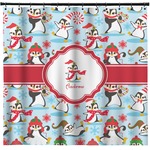 Christmas Penguins Shower Curtain (Personalized)
