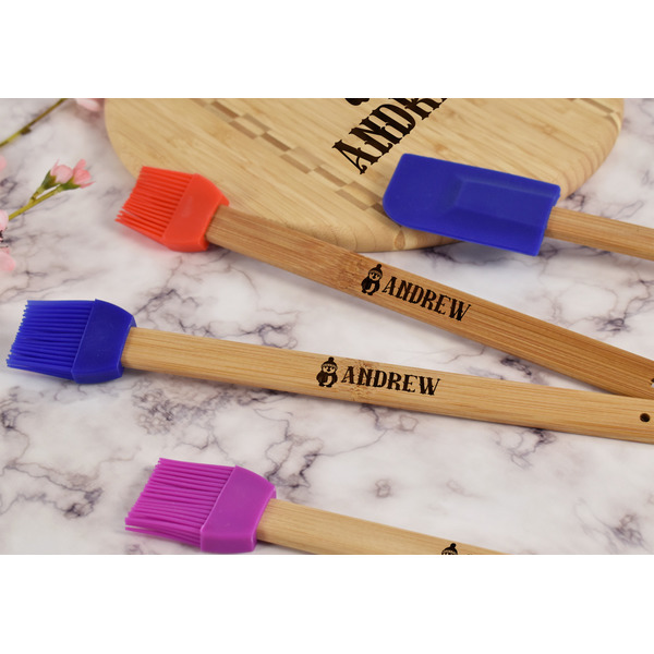 Christmas Penguins Silicone Brush - Blue - Lifestyle