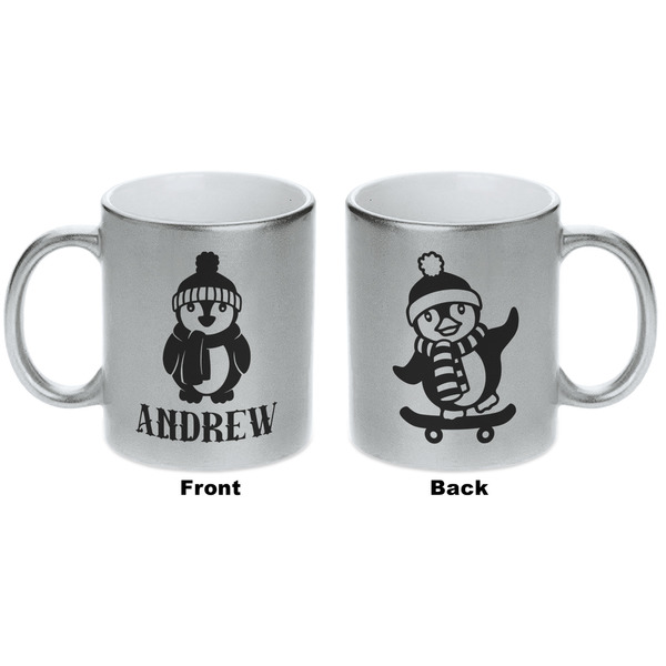 Christmas Penguins Silver Mug - Approval