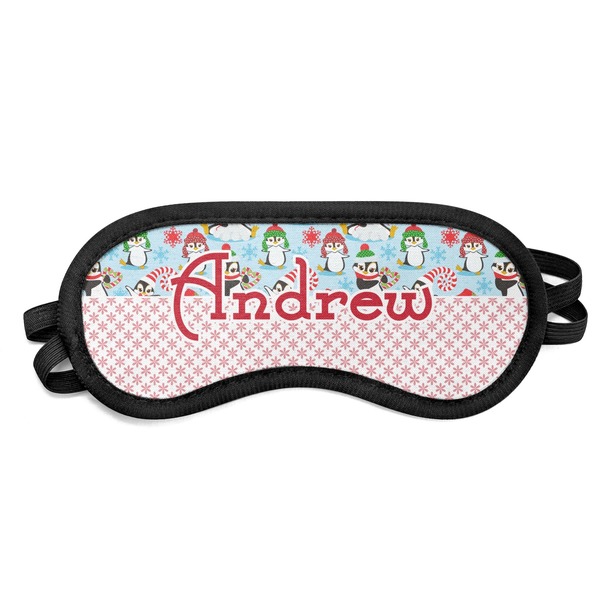 Custom Christmas Penguins Sleeping Eye Mask - Small (Personalized)