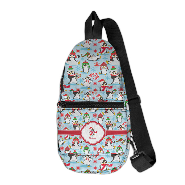 Custom Christmas Penguins Sling Bag (Personalized)