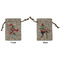 Christmas Penguins Small Burlap Gift Bag - Front & Back (Personalized)