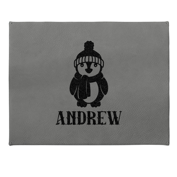 Christmas Penguins Small Engraved Gift Box with Leather Lid - Approval