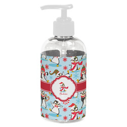 Christmas Penguins Plastic Soap / Lotion Dispenser (8 oz - Small - White) (Personalized)