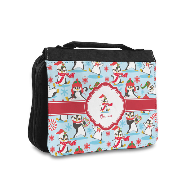 Custom Christmas Penguins Toiletry Bag - Small (Personalized)