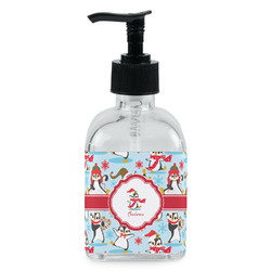 Christmas Penguins Glass Soap & Lotion Bottle - Single Bottle (Personalized)
