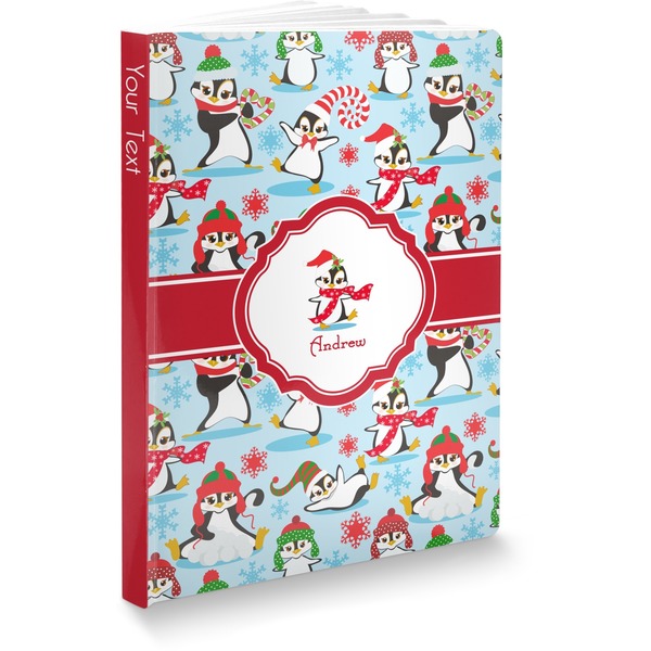 Custom Christmas Penguins Softbound Notebook (Personalized)