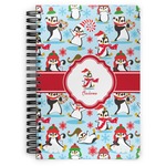Christmas Penguins Spiral Notebook - 7x10 w/ Name or Text