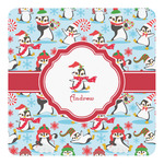 Christmas Penguins Square Decal - Medium (Personalized)