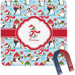 Christmas Penguins Square Fridge Magnet (Personalized)