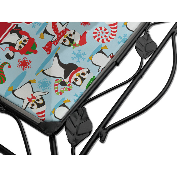 Christmas Penguins Square Trivet - Detail
