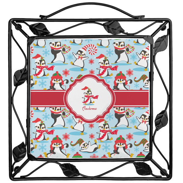Custom Christmas Penguins Square Trivet (Personalized)