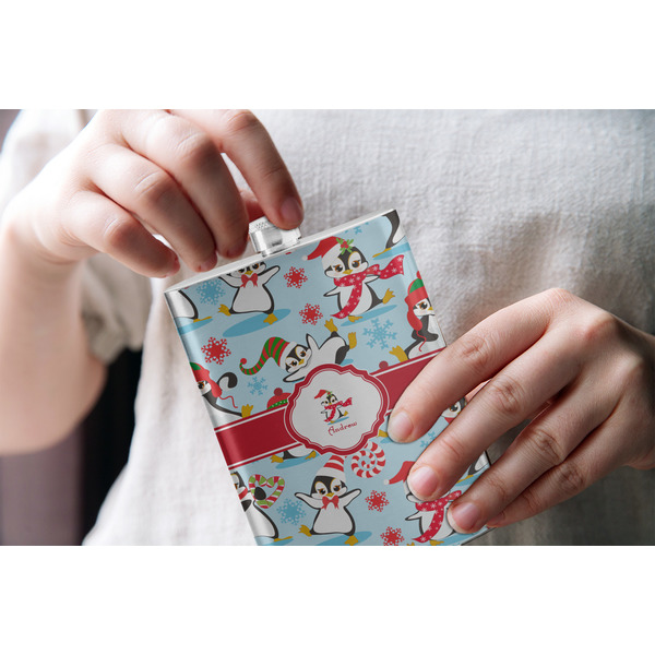 Christmas Penguins Stainless Steel Flask - LIFESTYLE 1