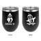 Christmas Penguins Stainless Wine Tumblers - Black - Double Sided - Approval