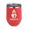 Christmas Penguins Stainless Wine Tumblers - Coral - Single Sided - Front