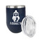 Christmas Penguins Stainless Wine Tumblers - Navy - Single Sided - Alt View