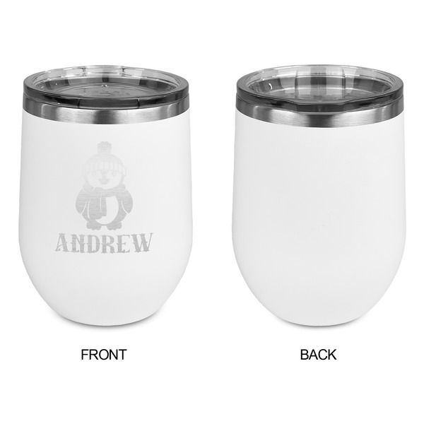 Christmas Penguins Stainless Wine Tumblers - White - Single Sided - Approval