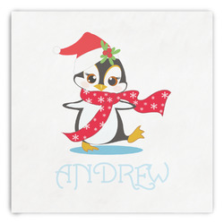 Christmas Penguins Paper Dinner Napkins (Personalized)
