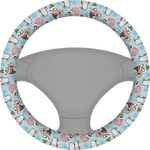 Christmas Penguins Steering Wheel Cover (Personalized)