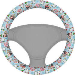 Christmas Penguins Steering Wheel Cover