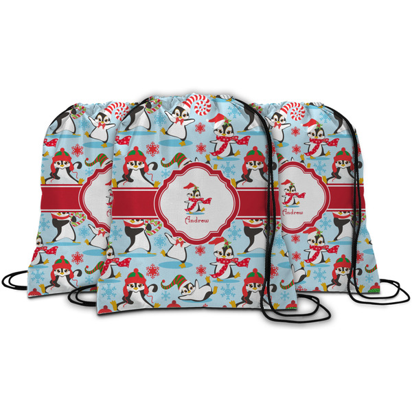 Christmas Penguins String Backpack - MAIN