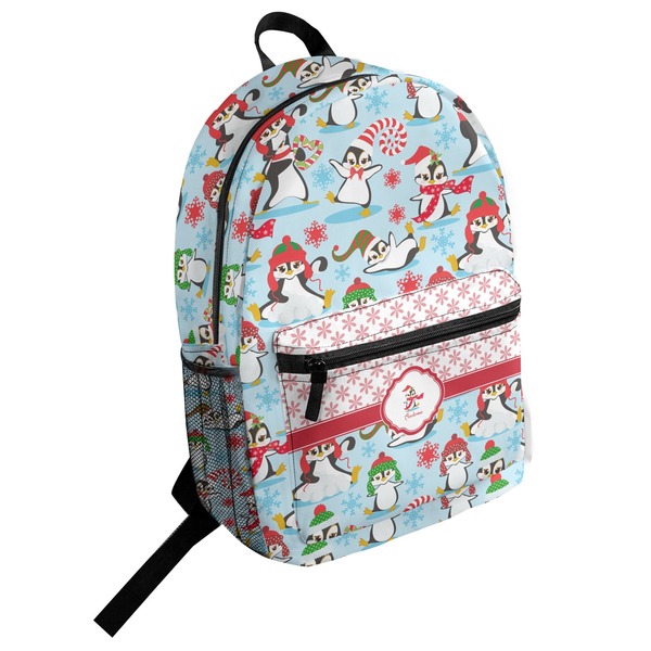 Custom Christmas Penguins Student Backpack (Personalized)