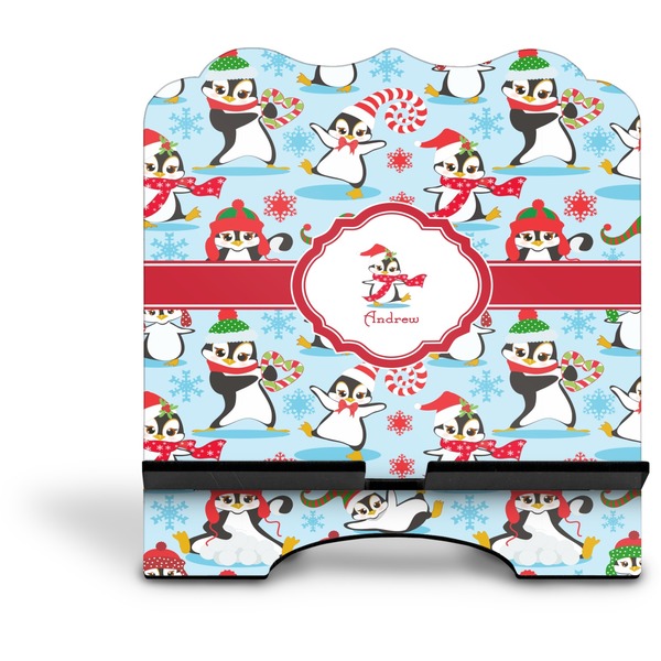 Christmas Penguins Stylized Tablet Stand - Front without iPad