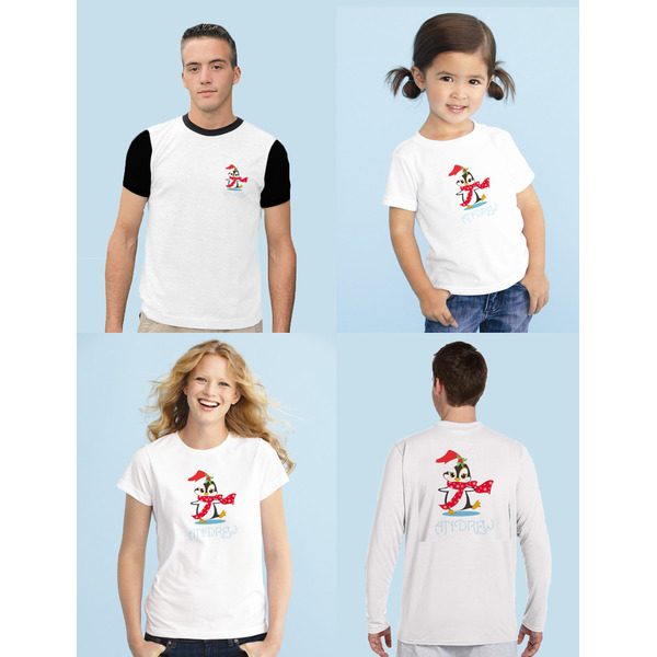 Christmas Penguins Sublimation Sizing on Shirts