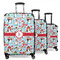 Christmas Penguins 3 Piece Luggage Set - 20" Carry On, 24" Medium Checked, 28" Large Checked (Personalized)