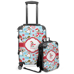 Christmas Penguins Kids 2-Piece Luggage Set - Suitcase & Backpack (Personalized)