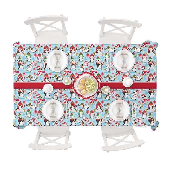 Christmas Penguins Tablecloths (58"x102") - TOP VIEW