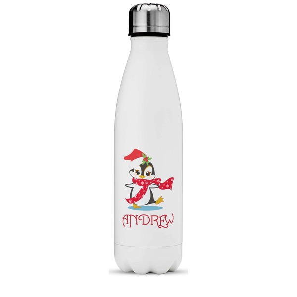 Custom Christmas Penguins Water Bottle - 17 oz. - Stainless Steel - Full Color Printing (Personalized)