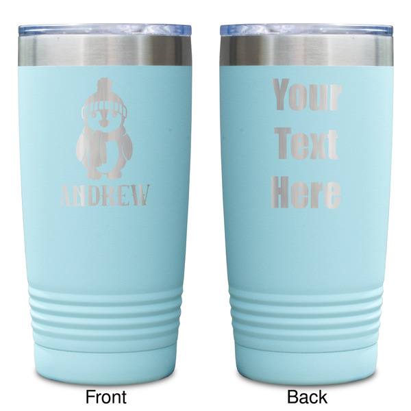 Christmas Penguins Teal Polar Camel Tumbler - 20oz -Double Sided - Approval