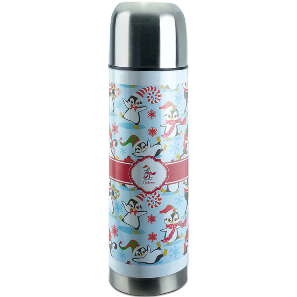 Custom Christmas Penguins Stainless Steel Thermos (Personalized)