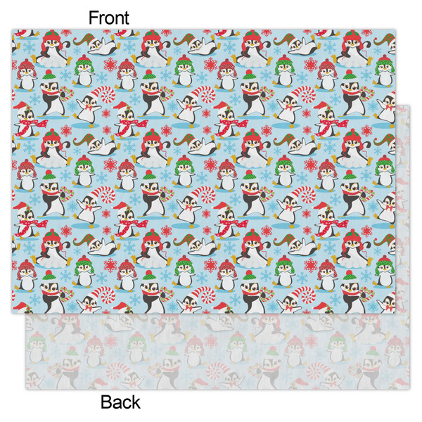 Christmas Penguins Tissue Paper - Lightweight - Large - Front & Back