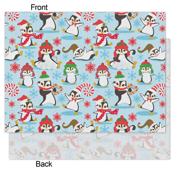 Christmas Penguins Tissue Paper - Lightweight - Medium - Front & Back