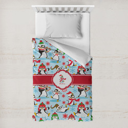 Christmas Penguins Toddler Duvet Cover w/ Name or Text