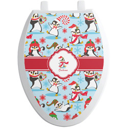 Christmas Penguins Toilet Seat Decal - Elongated (Personalized)