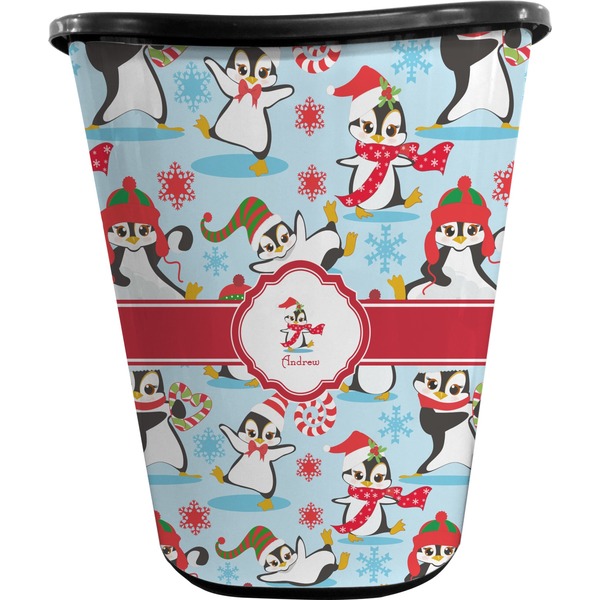 Christmas Penguins Waste Basket (Black)