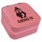 Christmas Penguins Travel Jewelry Boxes - Leather - Pink - Angled View