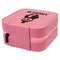 Christmas Penguins Travel Jewelry Boxes - Leather - Pink - View from Rear