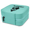 Christmas Penguins Travel Jewelry Boxes - Leather - Teal - View from Rear