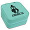 Christmas Penguins Travel Jewelry Boxes - Leatherette - Teal - Angled View